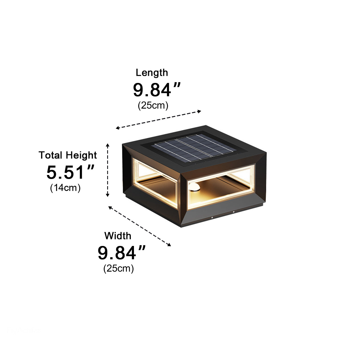 Rectangular Modern Stainless Steel Waterproof LED Outdoor Post Lights