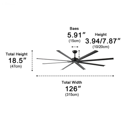 Large Modern Industrial DC Motor Oversized Commercial Ceiling Fan