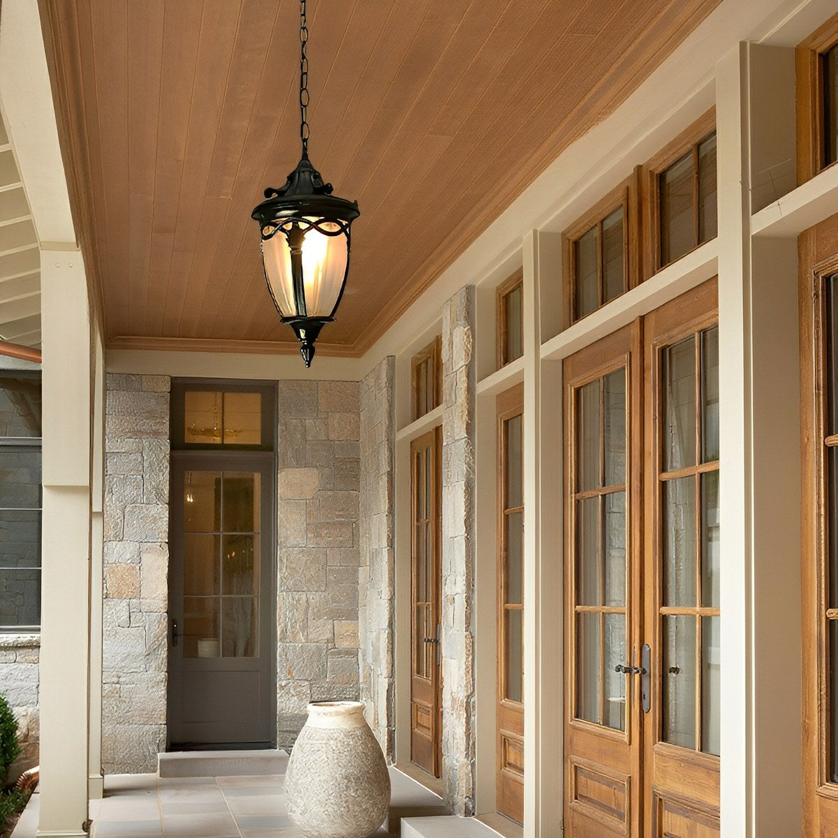Vintage Rustic Waterproof Outdoor LED Lantern Pendant Lights