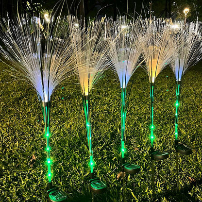 10pcs Solar Waterproof Simulated Reed Fiber Optic Outdoor Lawn Lights - Flyachilles
