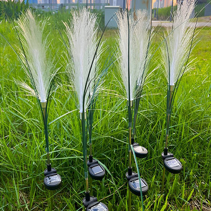 10pcs Solar Waterproof Simulated Reed Fiber Optic Outdoor Lawn Lights - Flyachilles