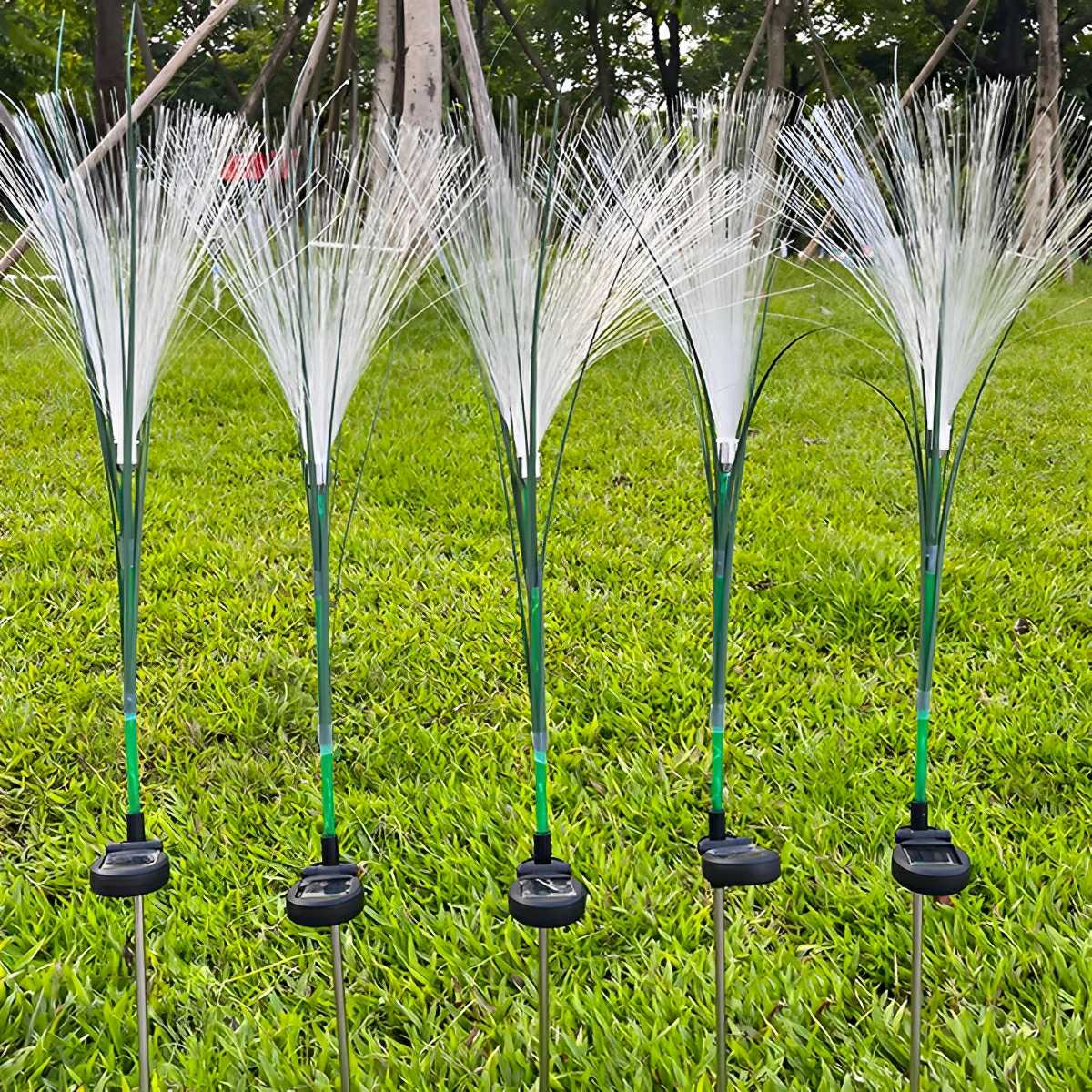 10pcs Solar Waterproof Simulated Reed Fiber Optic Outdoor Lawn Lights - Flyachilles