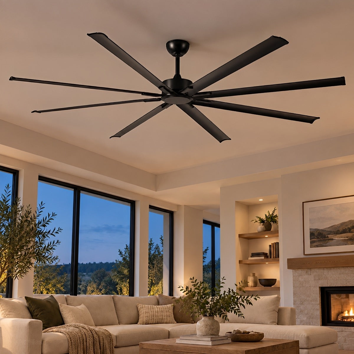 Large Modern Industrial DC Motor Oversized Commercial Ceiling Fan
