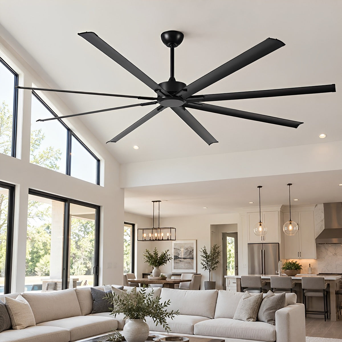 Large Modern Industrial DC Motor Oversized Commercial Ceiling Fan