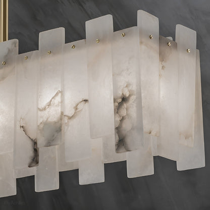 Modern Luxury Alabaster LED Linear Chandelier