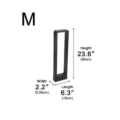 Rectangular Frame Waterproof Led Black Modern Bollard Fixtures Post Lamp