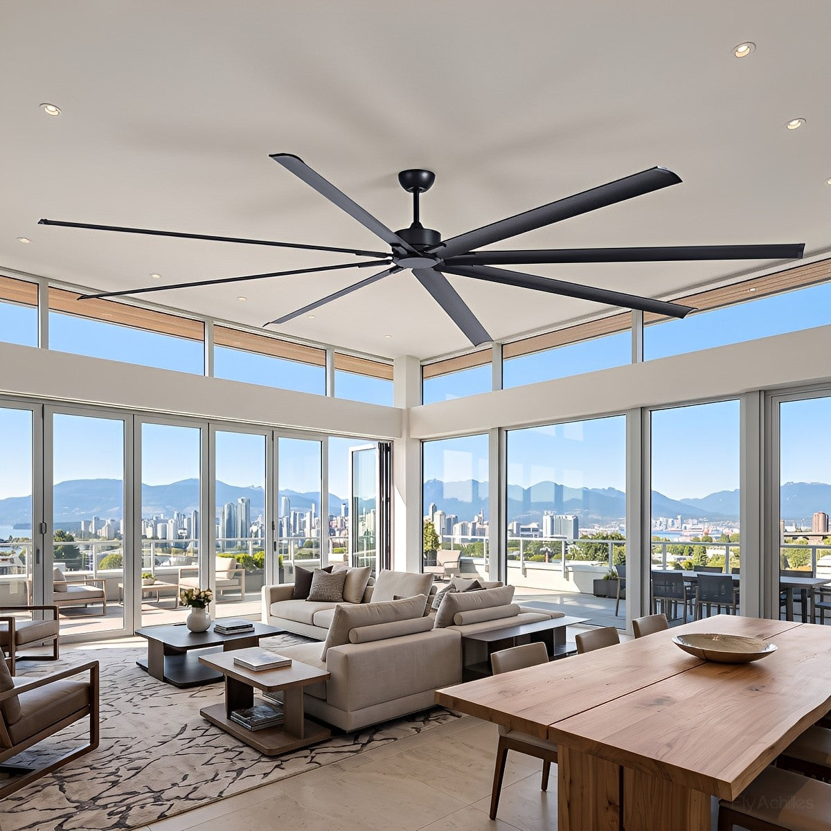 Large Modern Industrial DC Motor Oversized Commercial Ceiling Fan