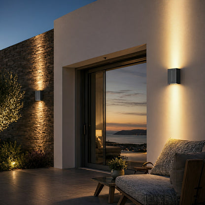 Rectangular Waterproof Up and Down Lights LED Modern Wall Sconce Lighting