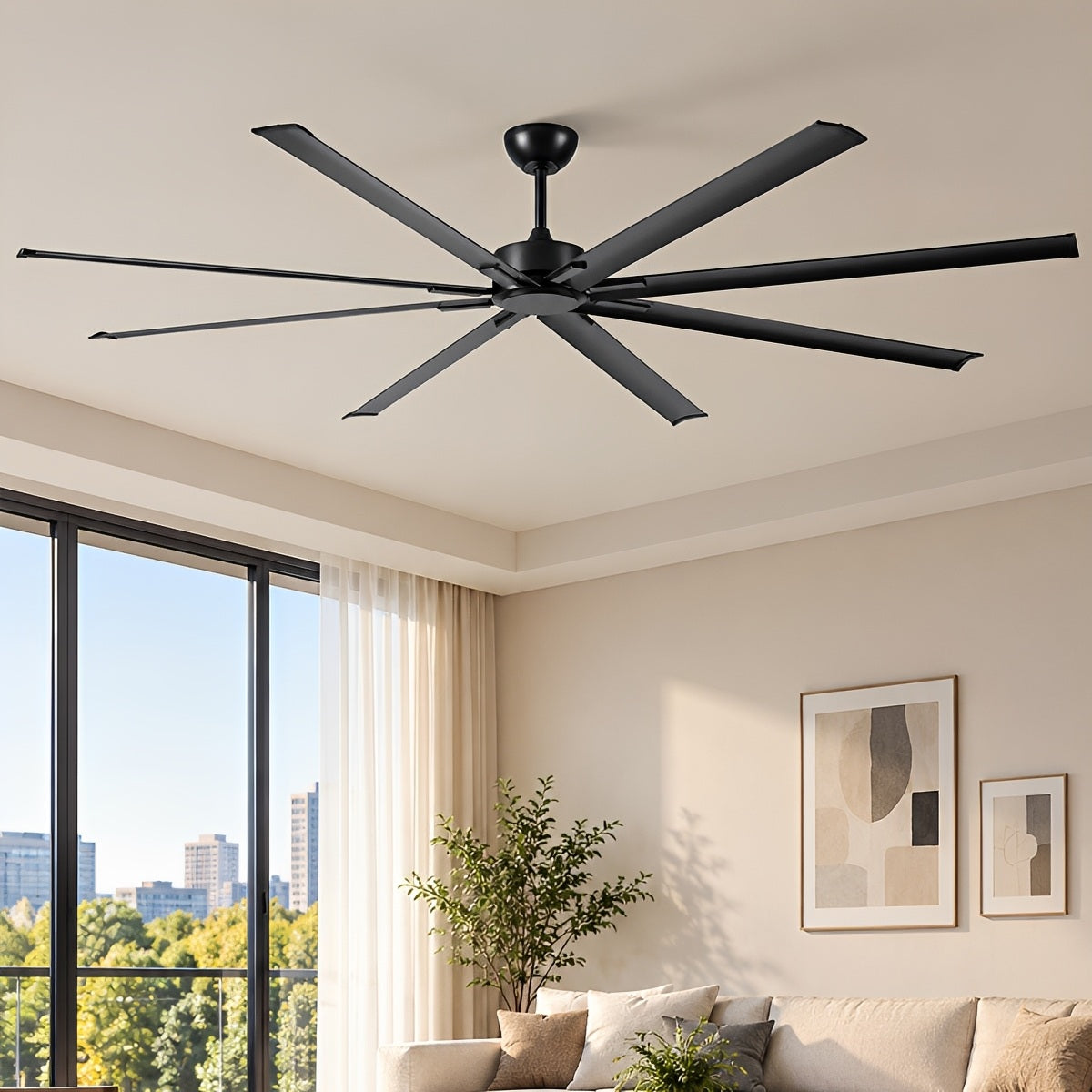 Large Modern Industrial DC Motor Oversized Commercial Ceiling Fan