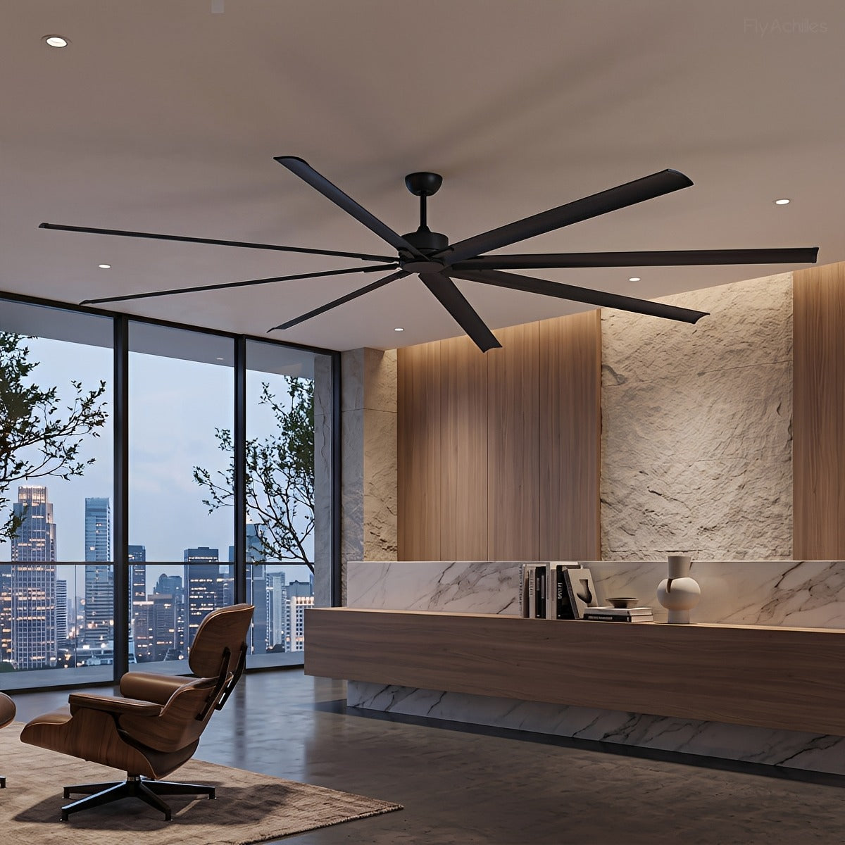 Large Modern Industrial DC Motor Oversized Commercial Ceiling Fan