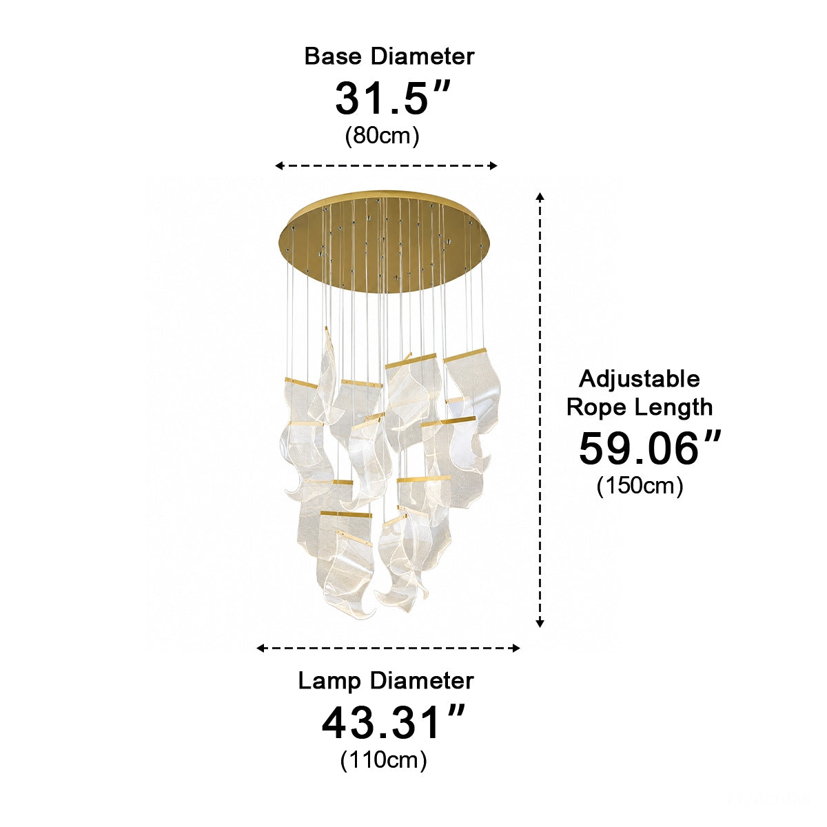 Modern Luxury Sculptural Ribbon LED Chandelier