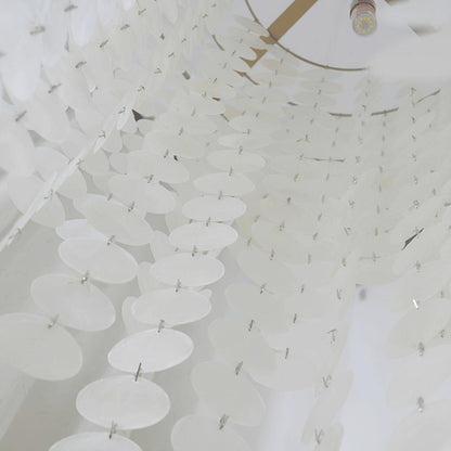 French Natural Shell Cascading LED Chandelier