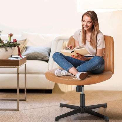 26 inches 360 Swivel Ergonomic Cross - Legged Chair, Home Office Chair - Flyachilles