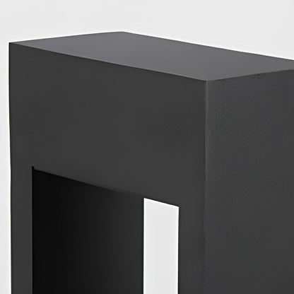 Hollow Square Waterproof LED Black Modern Outdoor Lawn Light Post Lights