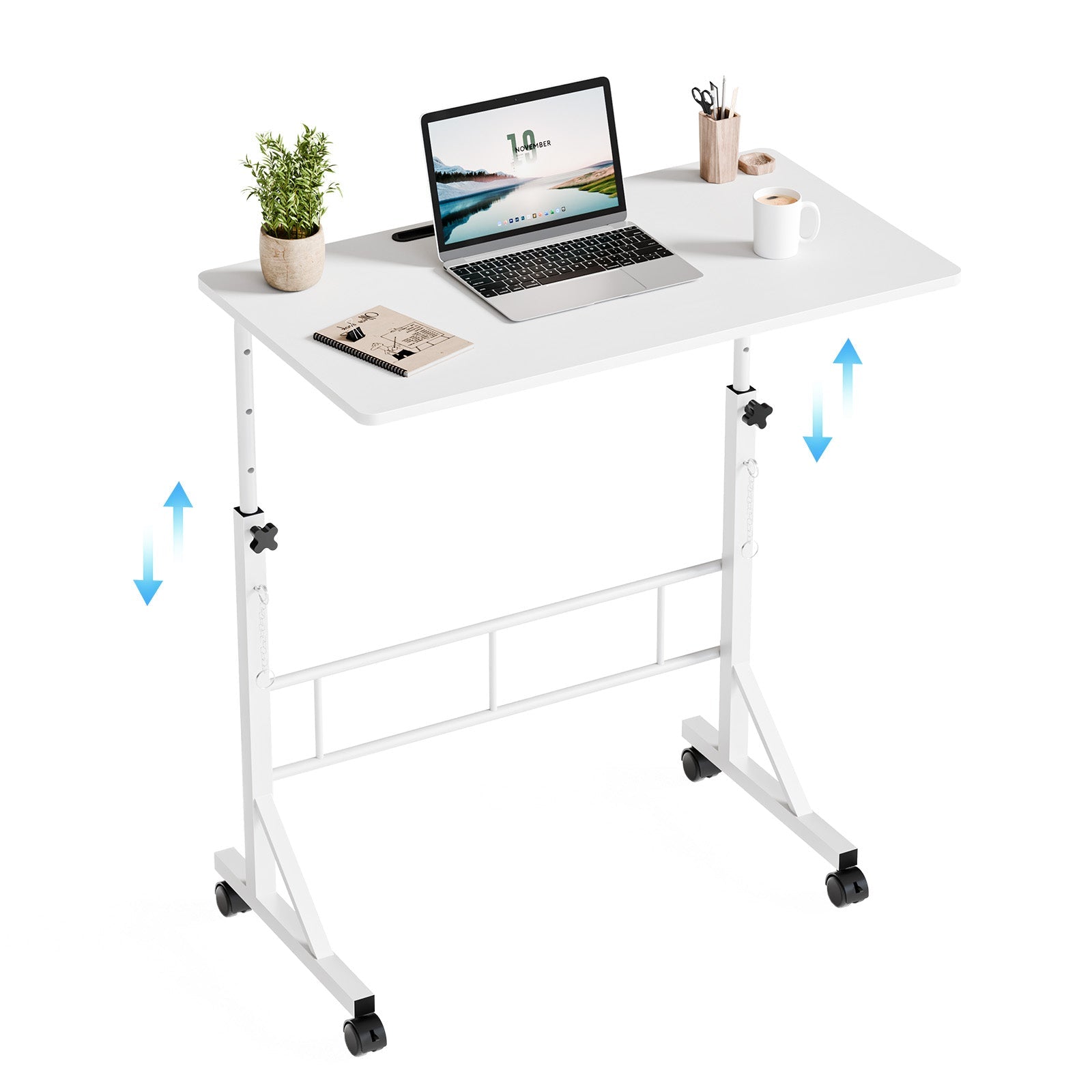 31.5" Adjustable Mobile Rolling Ergonomic Office Desk - Flyachilles