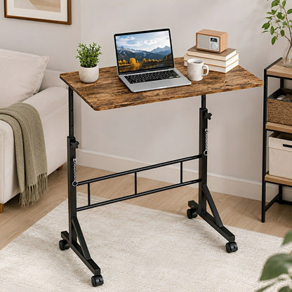 31.5" Adjustable Mobile Rolling Ergonomic Office Desk - Flyachilles