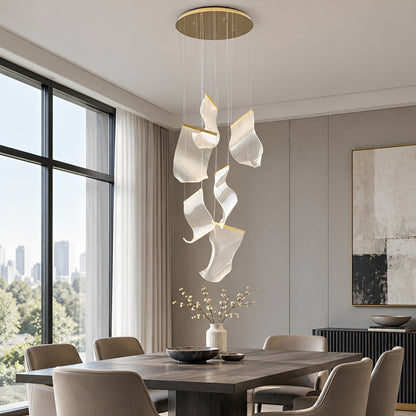 Modern Luxury Sculptural Ribbon LED Chandelier