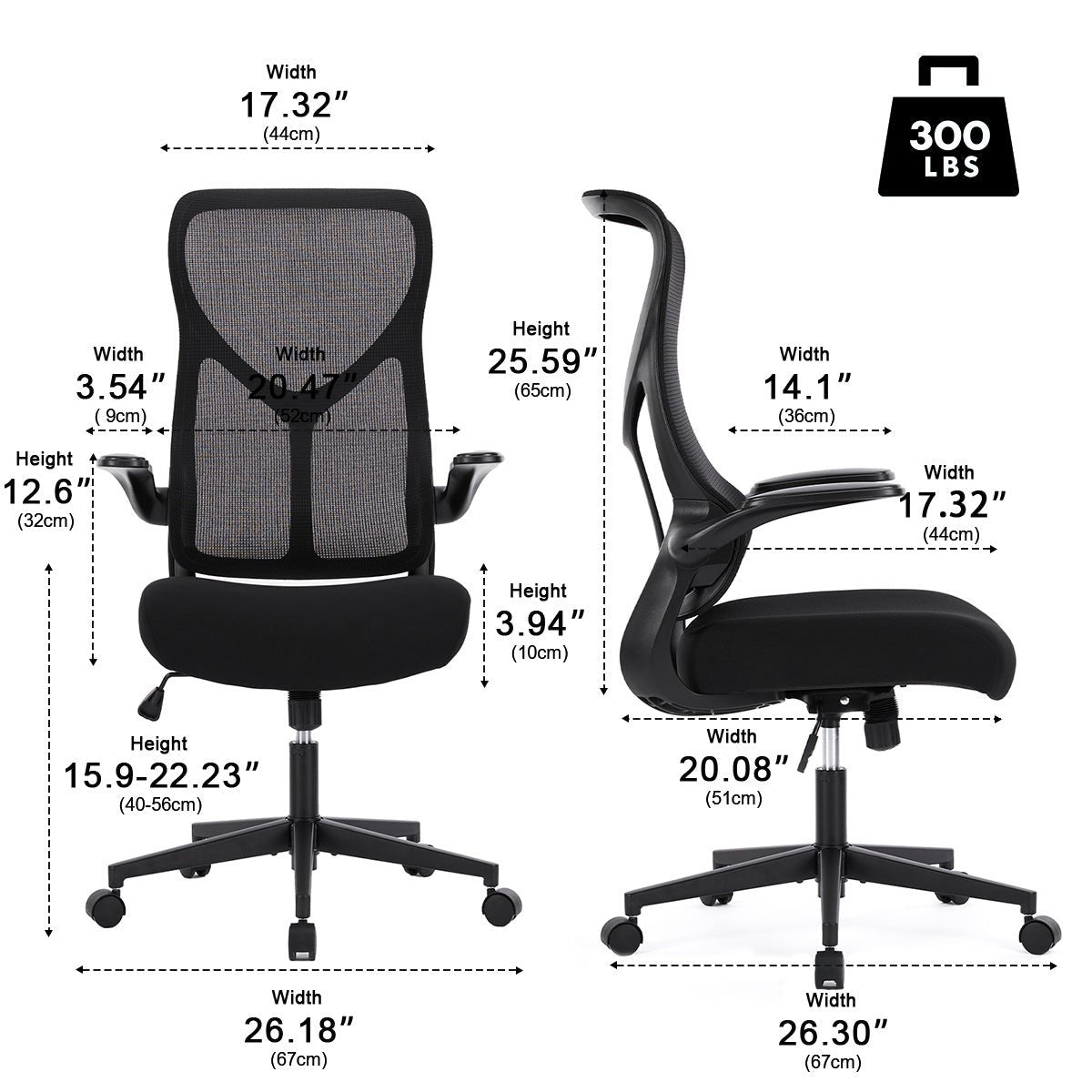 360 ° Rotatable Ergonomic Computer Mesh Office Chair with Armrests Support - Flyachilles