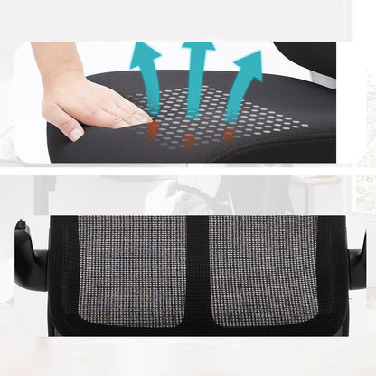 360 ° Rotatable Ergonomic Computer Mesh Office Chair with Armrests Support - Flyachilles