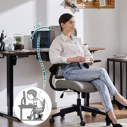 360 ° Rotatable Ergonomic Computer Mesh Office Chair with Armrests Support - Flyachilles