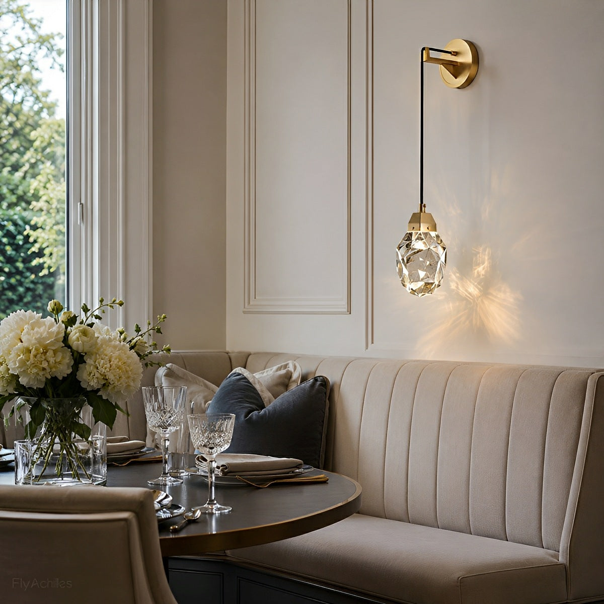 Modern Luxury Faceted Crystal Wall Sconce