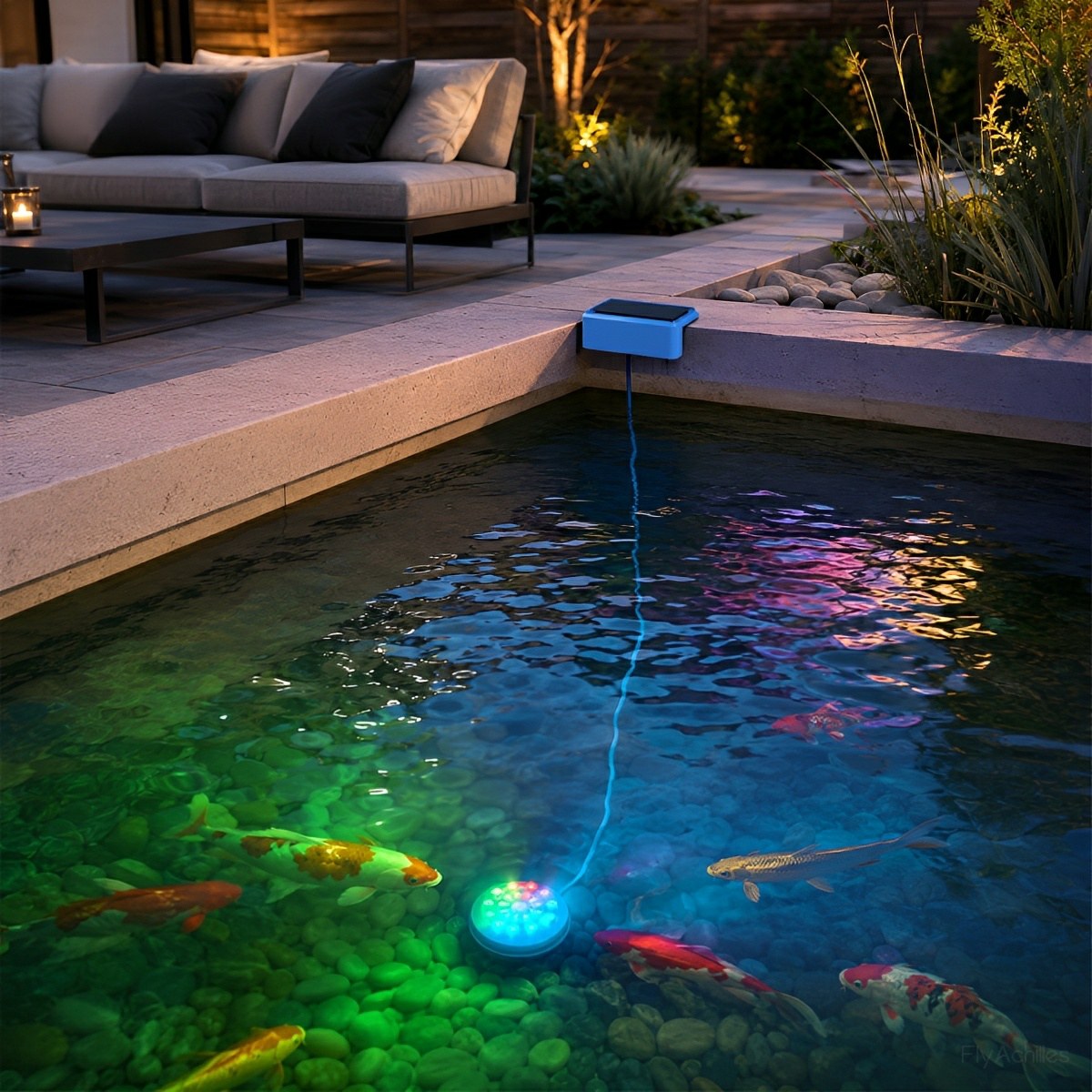 Outdoor Solar RGB Pool Light Underwater Lighting