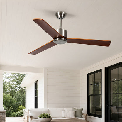Waterproof 3-Blade Streamlined Wood Outdoor Ceiling Fan