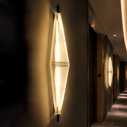 Waterproof Luxury Diamond Ribbed Glass Outdoor Wall Light