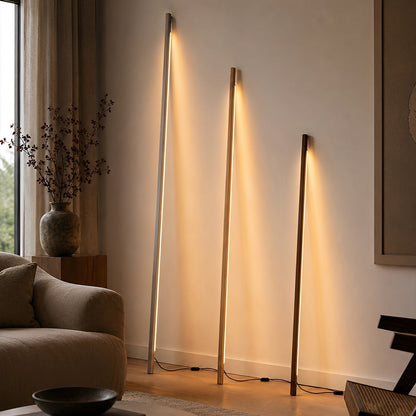 Modern Minimalist Wood LED Linear LED Floor Lamp