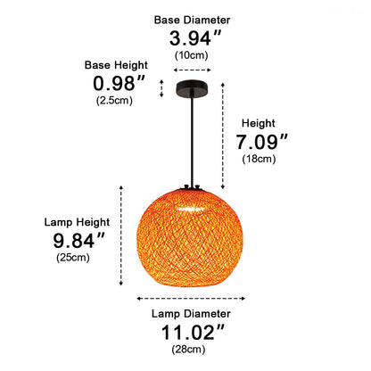 Waterproof Coastal Globe Woven Rope LED Outdoor Pendant Light