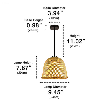 Waterproof Coastal Dome Rattan LED Outdoor Pendant Light