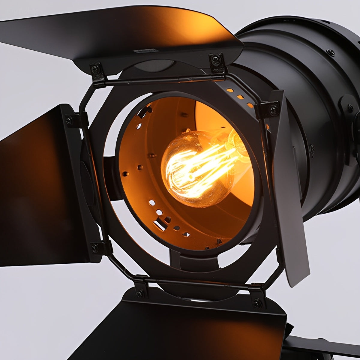 Vintage Industrial Tripod Wood LED Floor Lamp
