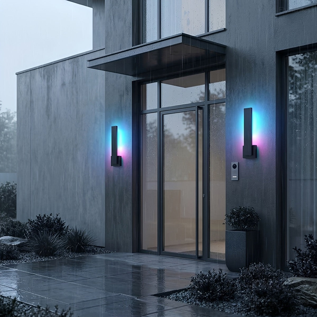 Modern Waterproof RGB LED Outdoor Wall Light Smart Dimmable