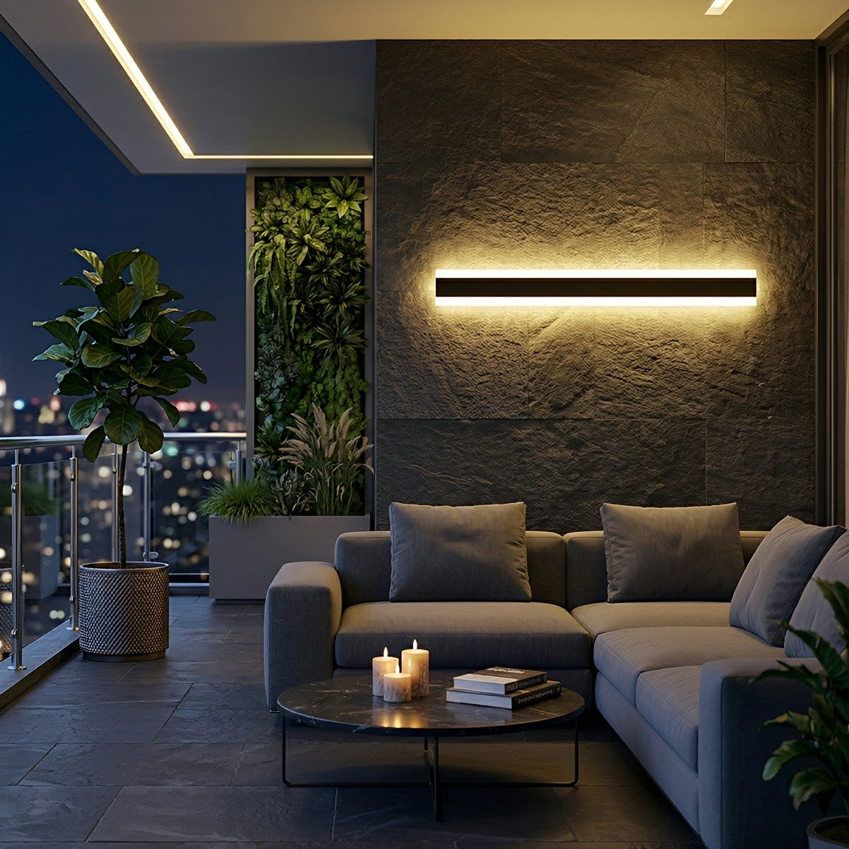 Waterproof Modern LED RGB Long Strip Outdoor Wall Light