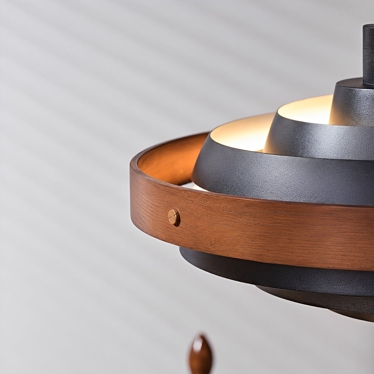 Dimmable Modern Japandi Shaded Drum Pendant Light