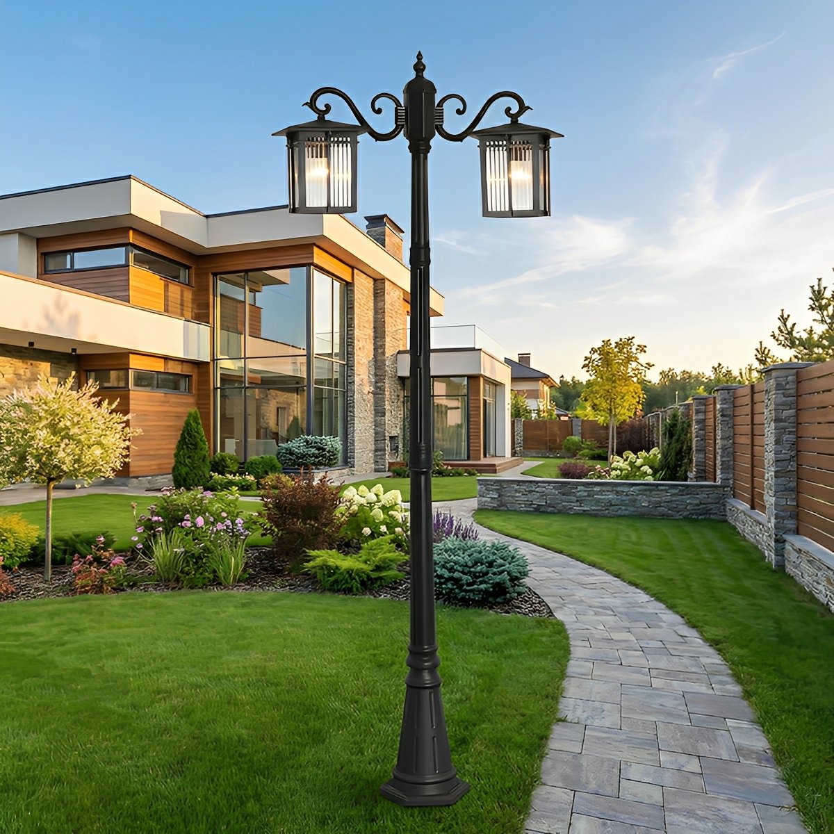 Classic Square Coach Lamps LED Outdoor Pathway Post Lights