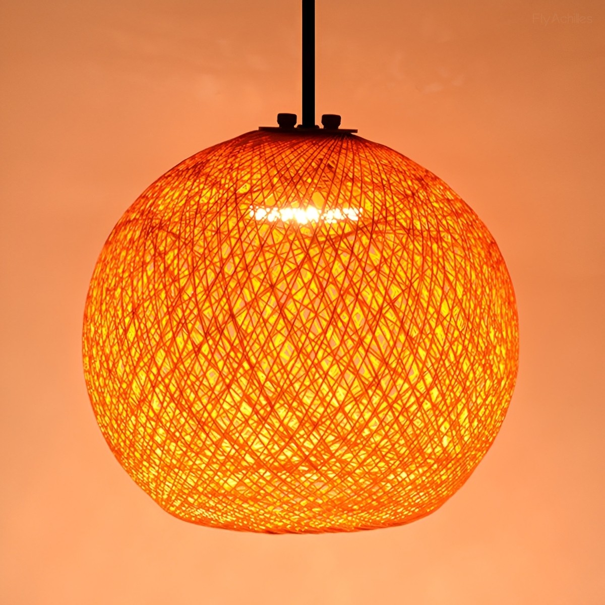 Waterproof Coastal Globe Woven Rope LED Outdoor Pendant Light
