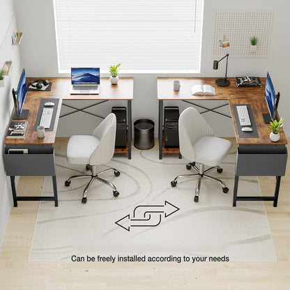 50 Inch Modern L - Shaped Computer Desk Gaming Corner Office Table - Flyachilles