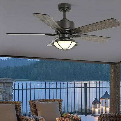 52" Classic Outdoor DC Motor Reverse Ceiling Fan Light - Flyachilles