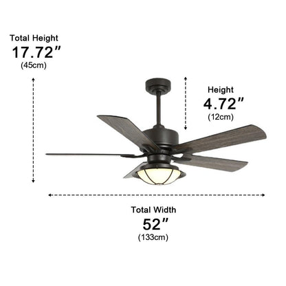 52" Classic Outdoor DC Motor Reverse Ceiling Fan Light - Flyachilles