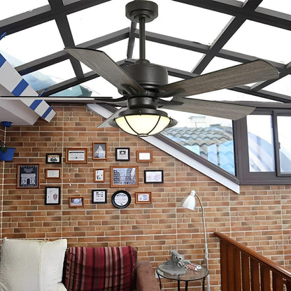 52" Classic Outdoor DC Motor Reverse Ceiling Fan Light - Flyachilles