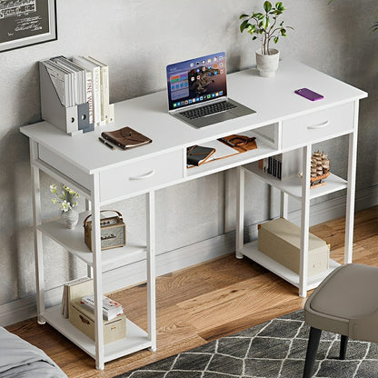 55" Computer Desk with 6 Drawers - for Home Office - Flyachilles