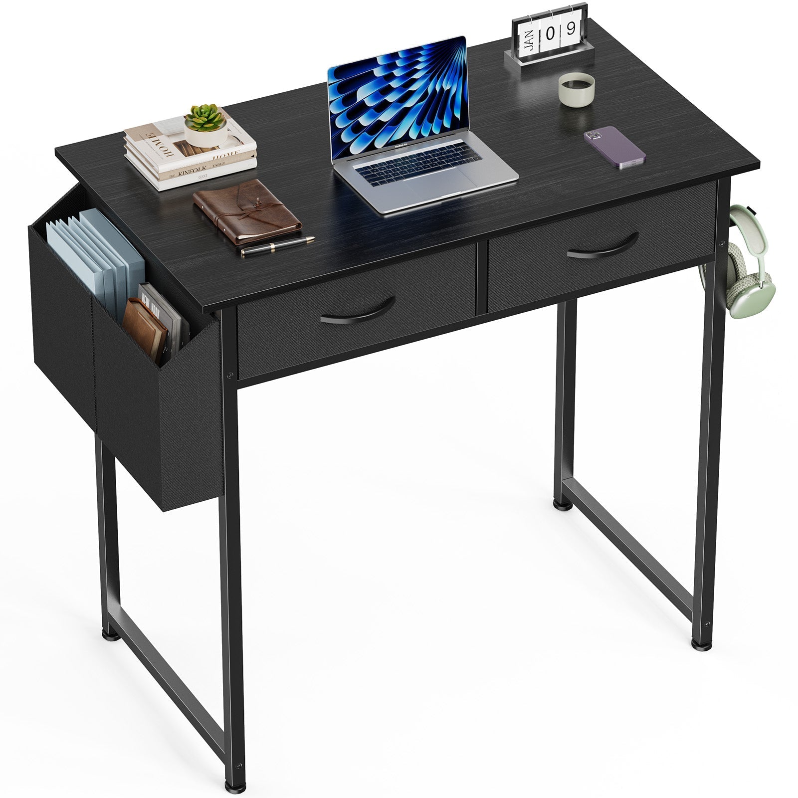 55" Computer Desk with 6 Drawers - for Home Office - Flyachilles