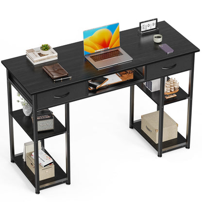 55" Computer Desk with 6 Drawers - for Home Office - Flyachilles
