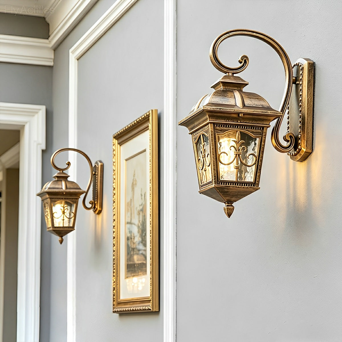 Classic European Outdoor Waterproof Tower Glass Wall Light LED Exterior Sconce