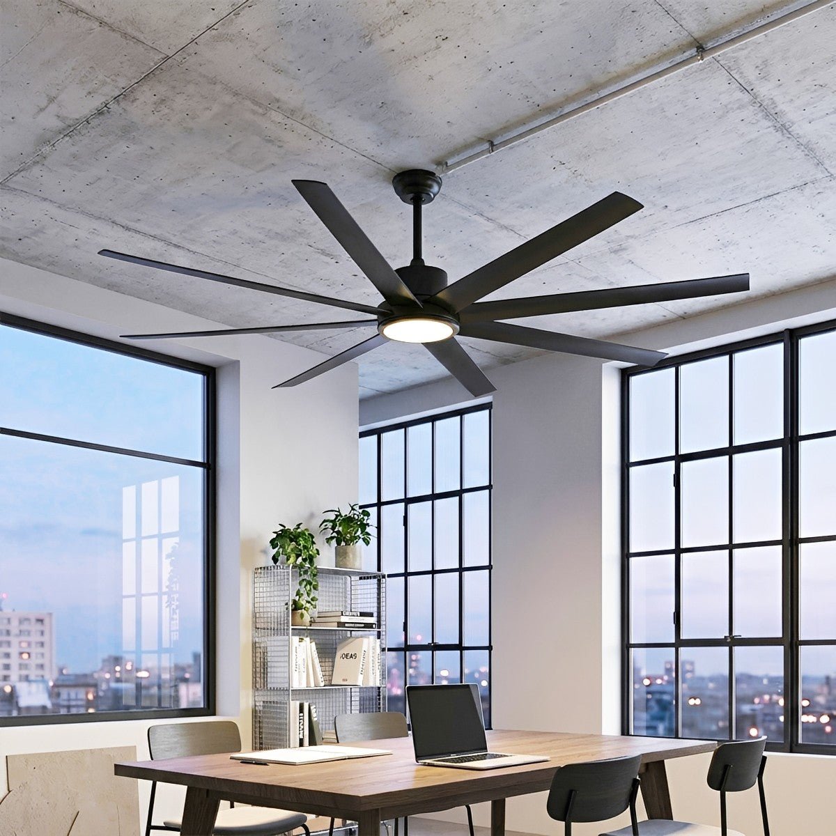 72 Inch Modern 8-Blade LED Ceiling Fan with Light Oversized - Flyachilles