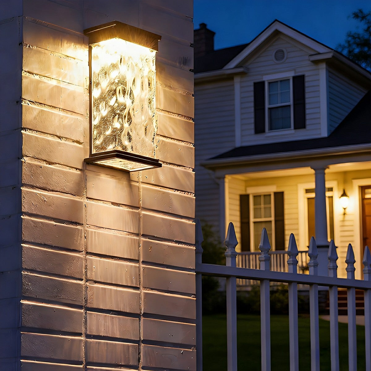 Rectangle Water Wave Waterproof Outdoor Porch LED Exterior Wall Lights