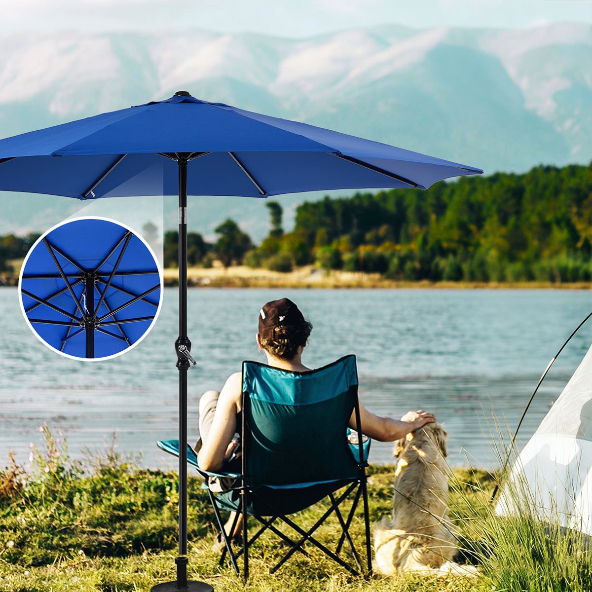 9 Ft Waterproof UV Protection Outdoor Patio Umbrella - Flyachilles