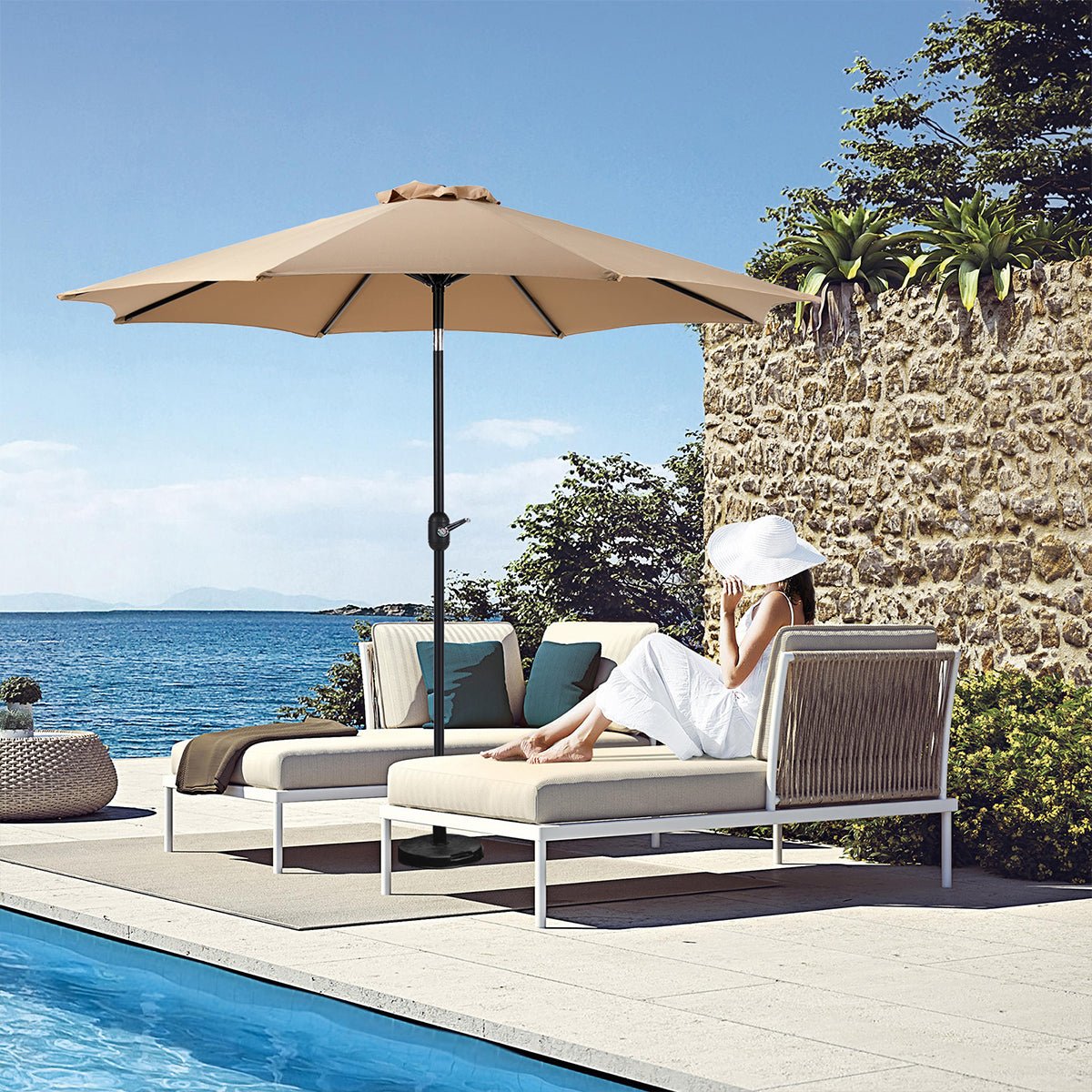 9 Ft Waterproof UV Protection Outdoor Patio Umbrella - Flyachilles
