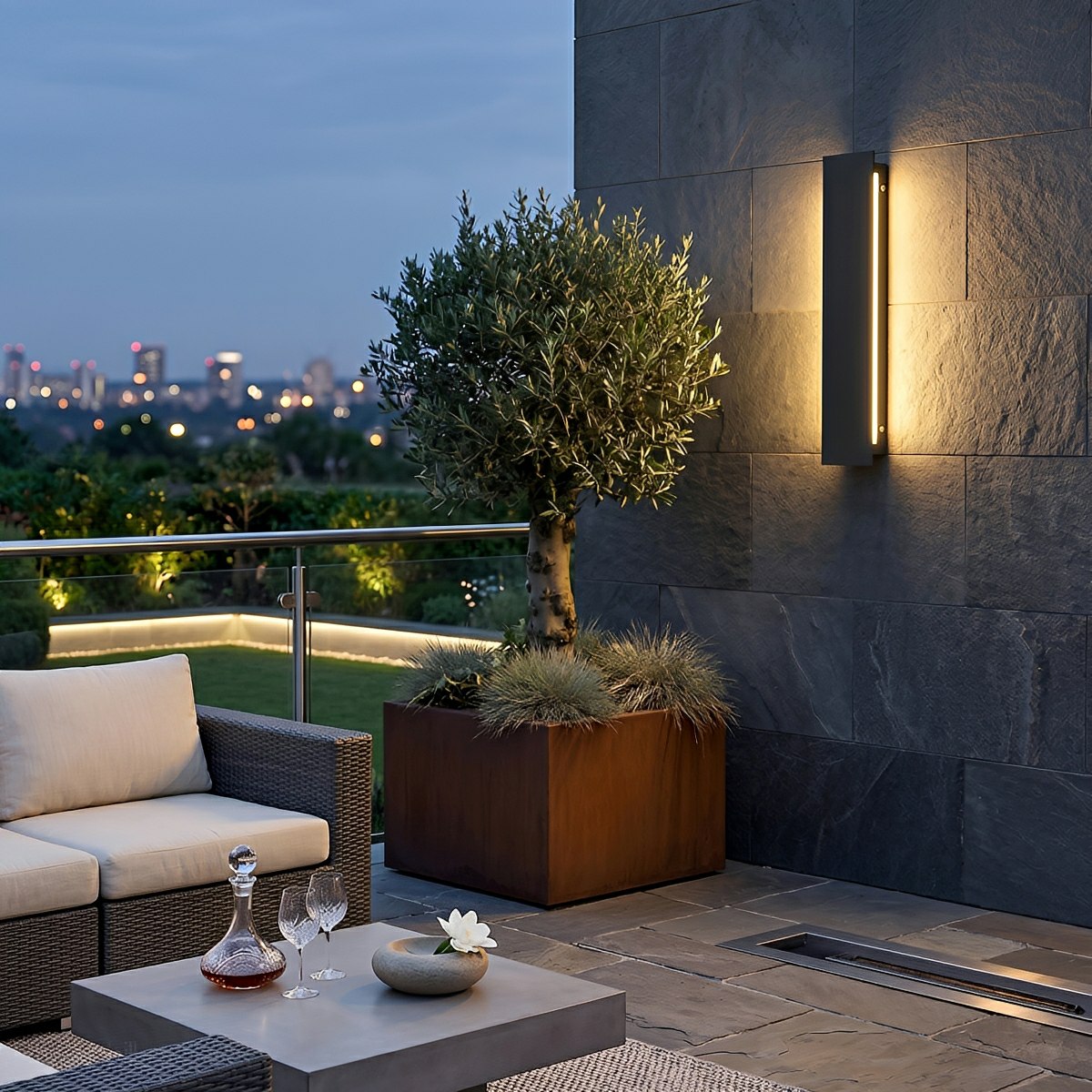 Modern Minimalist Waterproof Long Strip LED Outdoor Wall Light
